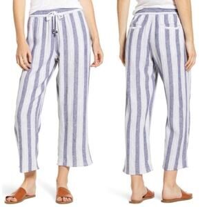 Rails Agnes Cannes Stripe Linen Blend Pants blue white